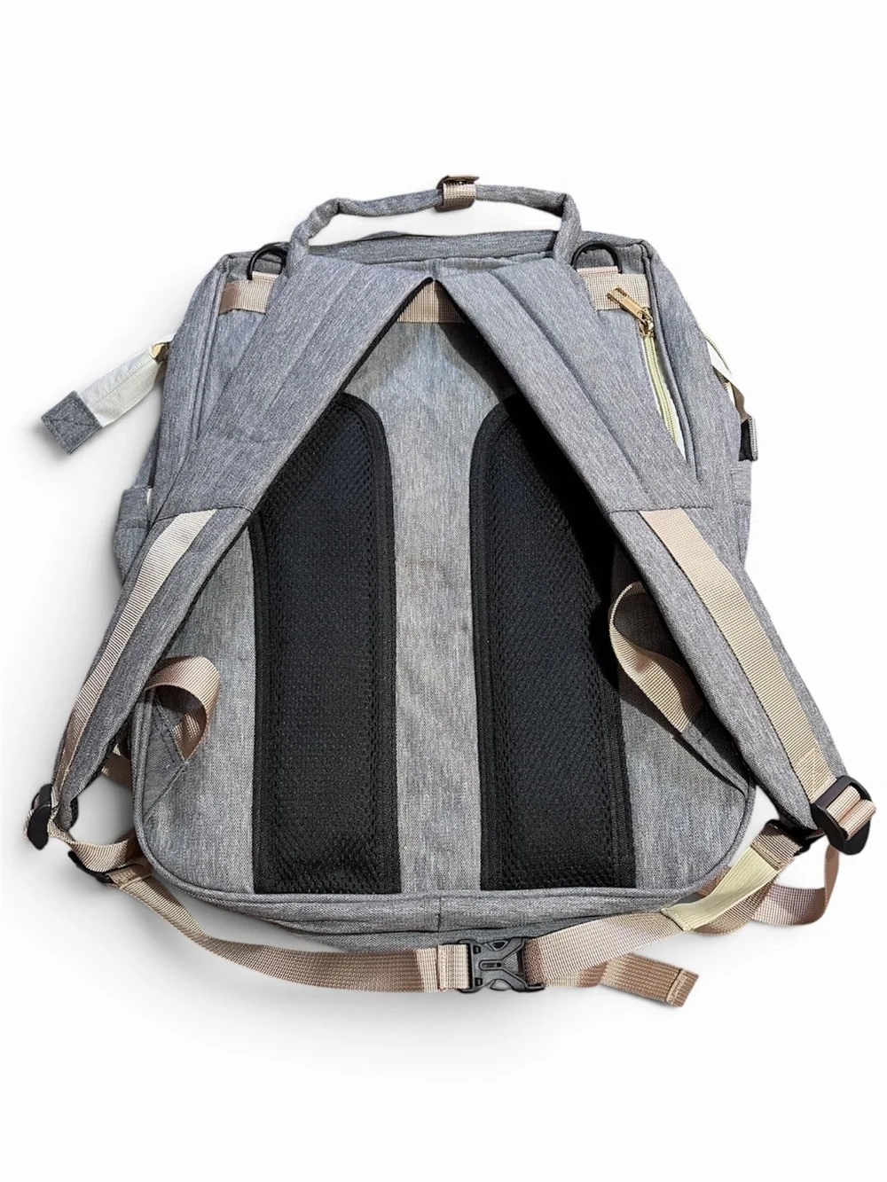 Gray Diaper Bag with built in bassinet/playpen